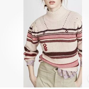 Isabel Marant Etoile Georgie Mock Neck Sweater Alpaca Wool Size Medium